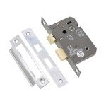 Polished Chrome Bathroom Mortice Lock - 65mm
