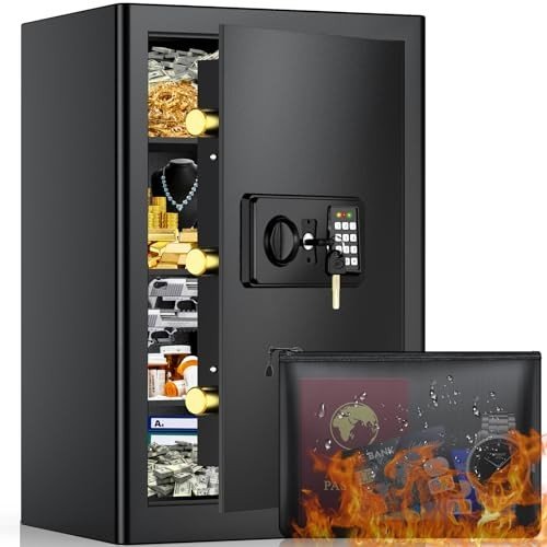 Large Fireproof Safe with Digital Lock & Bag