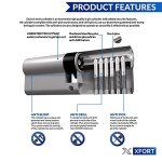 XFORT® Chrome Euro Cylinder Lock with Keys