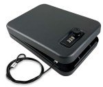 Portable Pistol Safe with Combination Lock, Black
