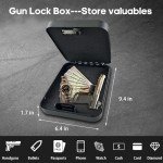 Portable Pistol Safe with Combination Lock, Black