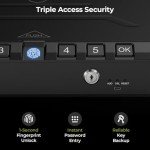 ONNAIS Large Biometric Gun Safe - Fingerprint Pistol Safe with Internal Light, Three Unlock Methods, and Emergency Power Supply, Gun Lock Box for Home, Bedside, Nightstand, and Car Use