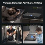 ONNAIS Large Biometric Gun Safe - Fingerprint Pistol Safe with Internal Light, Three Unlock Methods, and Emergency Power Supply, Gun Lock Box for Home, Bedside, Nightstand, and Car Use