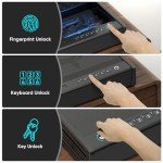 Dveron biometric Gun Safe for Handgun, Quick Access Fingerprint ≤0.1s Pistol Safe, Gun Lock Box Gun for Cloakroom Bedroom Nightstand and Car, Black Safe Box, Carbon Steel Construction