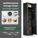 TANGZON Biometric 5-Gun Safe with Keypad Storage