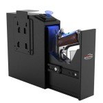 MAEZOE Gun Safe Biometric Pistol Safe with Quick Access Sliding Door, Mounted Nightstand Fireproof Handgun Safe & Gun Lock Box for Car, Truck, Desk, Bedside, Wall with Fingerprint, PIN Code, KEY Acces