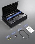 WIAONE Kavey Biometric Gun Safe for Pistols, Quick-Access Handgun Safe for 2 Pistols with Fingerprint Lock and Backlit Digital Keypad Mute Mode, Auto-open Pistol Safe for Home Nightstand Bedside Car