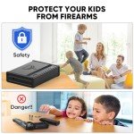 Dveron biometric Gun Safe for Handgun, Quick Access Fingerprint ≤0.1s Pistol Safe, Gun Lock Box Gun for Cloakroom Bedroom Nightstand and Car, Black Safe Box, Carbon Steel Construction