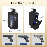 movgul Gun Safe Biometric Drop Down Bedside Gun Safe Quick Access Handgun Safe Mount Pistol Safe for Desk, Car, Nightstand