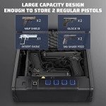 WIAONE Kavey Biometric Gun Safe for Pistols, Quick-Access Handgun Safe for 2 Pistols with Fingerprint Lock and Backlit Digital Keypad Mute Mode, Auto-open Pistol Safe for Home Nightstand Bedside Car