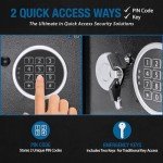 Barska Digital Keypad Home & Office Steel Security Safe Lock Box with Deadbolts - 0.22 Cu Ft Compact