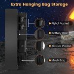 COSTWAY Gun Cabinet, 5 Rifles Gun Safe with Digital Keypad, Emergency Keys, Lockable Ammo Compartment & Storage Pockets, Electronic Shotgun Safe Rifle Security Cabinet for Home Long Gun and Pistols
