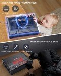 WIAONE Kavey Biometric Gun Safe for Pistols, Quick-Access Handgun Safe for 2 Pistols with Fingerprint Lock and Backlit Digital Keypad Mute Mode, Auto-open Pistol Safe for Home Nightstand Bedside Car