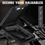 Gun Safe Case for Bedside, Nightstand, Car, Under Bed Stack-On Pistol Safe, Small Hidden Handgun Safe Portable Money Safe with 3 Digits Combination Lock, Quick-access Lid Safety Device (300CY-H)