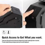 TAHALI Mounted Gun Safe,Handgun Safe, Auto Open Lid Smart Pistol Safe with Biometric Fingerprint and 2 Keys for Nightstand, Desk, Bed Side