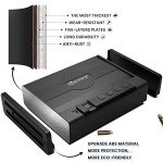 WIAONE Kavey Biometric Gun Safe for Pistols, Quick-Access Handgun Safe for 2 Pistols with Fingerprint Lock and Backlit Digital Keypad Mute Mode, Auto-open Pistol Safe for Home Nightstand Bedside Car