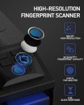 MAEZOE Gun Safe Biometric Pistol Safe with Quick Access Sliding Door, Mounted Nightstand Fireproof Handgun Safe & Gun Lock Box for Car, Truck, Desk, Bedside, Wall with Fingerprint, PIN Code, KEY Acces