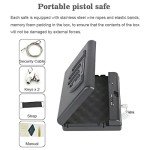 TAHALI Gun Safe,Quick-Access Pistol Safe for Handgun&Ammo with Biometric Fingerprint Lock or keys Lock for Home Bedside Nightstand Car