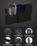 MAEZOE Gun Safe Biometric Pistol Safe with Quick Access Sliding Door, Mounted Nightstand Fireproof Handgun Safe & Gun Lock Box for Car, Truck, Desk, Bedside, Wall with Fingerprint, PIN Code, KEY Acces