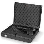 Biometric Handgun Safe, Quick Access Pistol Safe Lock Box for Home/Car/Travel, Fingerprint Hand Gun Safe Firearm Case Box - Biometric/Keypad/Key Access,Silent Mode