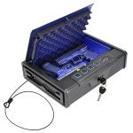 Brihard Portable Pistol Biometric Safe, Fingerprint Gun Safe, Compact Storage Box with Backlit Keypad for Weapons, Cash, and Jewelry, Rust-proof with Anti-theft Wire Rope safe for Cars, Homes, Travel