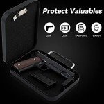 Gun Safe Case for Bedside, Nightstand, Car, Under Bed Stack-On Pistol Safe, Small Hidden Handgun Safe Portable Money Safe with 3 Digits Combination Lock, Quick-access Lid Safety Device (300CY-H)