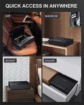 WIAONE Kavey Biometric Gun Safe for Pistols, Quick-Access Handgun Safe for 2 Pistols with Fingerprint Lock and Backlit Digital Keypad Mute Mode, Auto-open Pistol Safe for Home Nightstand Bedside Car
