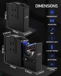 MAEZOE Gun Safe Biometric Pistol Safe with Quick Access Sliding Door, Mounted Nightstand Fireproof Handgun Safe & Gun Lock Box for Car, Truck, Desk, Bedside, Wall with Fingerprint, PIN Code, KEY Acces