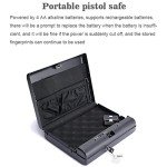 TAHALI Gun Safe,Quick-Access Pistol Safe for Handgun&Ammo with Biometric Fingerprint Lock or keys Lock for Home Bedside Nightstand Car
