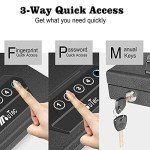 Biometric Handgun Safe, Quick Access Pistol Safe Lock Box for Home/Car/Travel, Fingerprint Hand Gun Safe Firearm Case Box - Biometric/Keypad/Key Access,Silent Mode