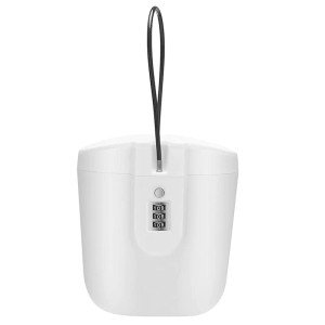 Portable Bucket Lock, Cipher Safe Box, Anti Theft, 3-digit Combination Lock, for Outdoor, Beach, Car, Caravan, Camping, Sports, Travel, Shopping (White)