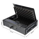 Brihard Portable Pistol Biometric Safe, Fingerprint Gun Safe, Compact Storage Box with Backlit Keypad for Weapons, Cash, and Jewelry, Rust-proof with Anti-theft Wire Rope safe for Cars, Homes, Travel