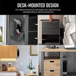 TAHALI Mounted Gun Safe,Handgun Safe, Auto Open Lid Smart Pistol Safe with Biometric Fingerprint and 2 Keys for Nightstand, Desk, Bed Side