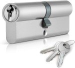 Chrome Euro Cylinder Lock with 3 Keys