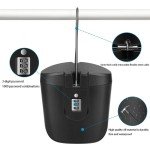 Portable Bucket Lock, Cipher Safe Box, Anti Theft, 3-digit Combination Lock, for Outdoor, Beach, Car, Caravan, Camping, Sports, Travel, Shopping (Black)