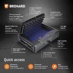 Brihard Portable Pistol Biometric Safe, Fingerprint Gun Safe, Compact Storage Box with Backlit Keypad for Weapons, Cash, and Jewelry, Rust-proof with Anti-theft Wire Rope safe for Cars, Homes, Travel