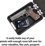 BOOSTEADY Gun Safes for Pistols, Small Pistol Safe Handgun Portable Safe with 4 Digits Combination Lock for Gun Storage, Plastic Handgun Case for Car, Home, Travel