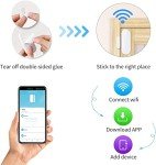 HEIMAN WiFi Door Sensor, Smart Window Door Sensor Alarm, Contact Sensor for Home Security, Wireless Magnetic Door Open Detector and APP Remote Notification Compatible with Alexa and Google Assistant