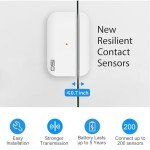 OSI Wireless Contact Sensors (Gen 2) White - Accessory for OSI Smart Alarm System (Gen 2), Wi-Fi Wireless Door & Window Sensor, with 3M Adhesive, use on Windows, Doors, Patio Door etc.