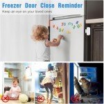 DAYTECH Freezer Door Alarm with Delay 1/2/3/4 Mins When Left Open Window Chime Close Doors Reminder Refrigerator Door Alarm Sensor 0 to 120 dB for Fridge Home Store White 1 Pack