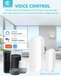 WiFi Door Sensor, Intelligent Window Contact Sensor, Wireless Window Door Sensor Alarm, Compatible with Alexa and Google Assistant, No Hub Required
