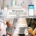 HEIMAN WiFi Door Sensor, Smart Window Door Sensor Alarm, Contact Sensor for Home Security, Wireless Magnetic Door Open Detector and APP Remote Notification Compatible with Alexa and Google Assistant