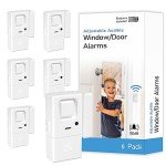 Door Window Alarm Home Security Sensor Burglar Anti-Theft 110DB Alarm with Batteries Included by Rosmila (6 Pack)