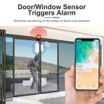 WiFi Door Window Sensor: Smart Contact Sensor with App Alerts, Door Open Detector Compatible with Alexa Google Assistant, Entry Detector Sensor for Home Security and Home Automation (4-Pack)