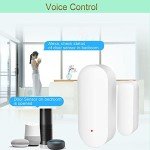 WiFi Door Window Sensor: Smart Contact Sensor with App Alerts, Door Open Detector Compatible with Alexa Google Assistant, Entry Detector Sensor for Home Security and Home Automation (4-Pack)