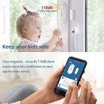 Erdiegle WiFi Door/Window Alarm Sensor with App 2.4Ghz(with Timer Arm and Disarm/Time Delay) Sound Adjustable Work with Alexa Google Assistant for Home Security Bussiness Burglar Alert (2)