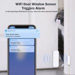 WiFi Door Sensor Window Detector: Smart Window Contact Sensor, Wireless Magnetic Door Open Detector with Free Notification Alerts, Compatible with Alexa Google Assistant (2-Pack)
