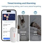 Erdiegle WiFi Door/Window Alarm Sensor with App 2.4Ghz(with Timer Arm and Disarm/Time Delay) Sound Adjustable Work with Alexa Google Assistant for Home Security Bussiness Burglar Alert (2)
