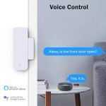WiFi Door Sensor Window Detector: Smart Window Contact Sensor, Wireless Magnetic Door Open Detector with Free Notification Alerts, Compatible with Alexa Google Assistant (2-Pack)