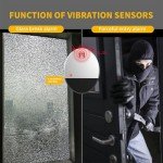 Door Alarm Sensor Slim Vibration Alarm,130dB For Window Vibration Alarm Sensor Compact Design For Effective Intruder Deterrence In Home Security Systems(2pcs)